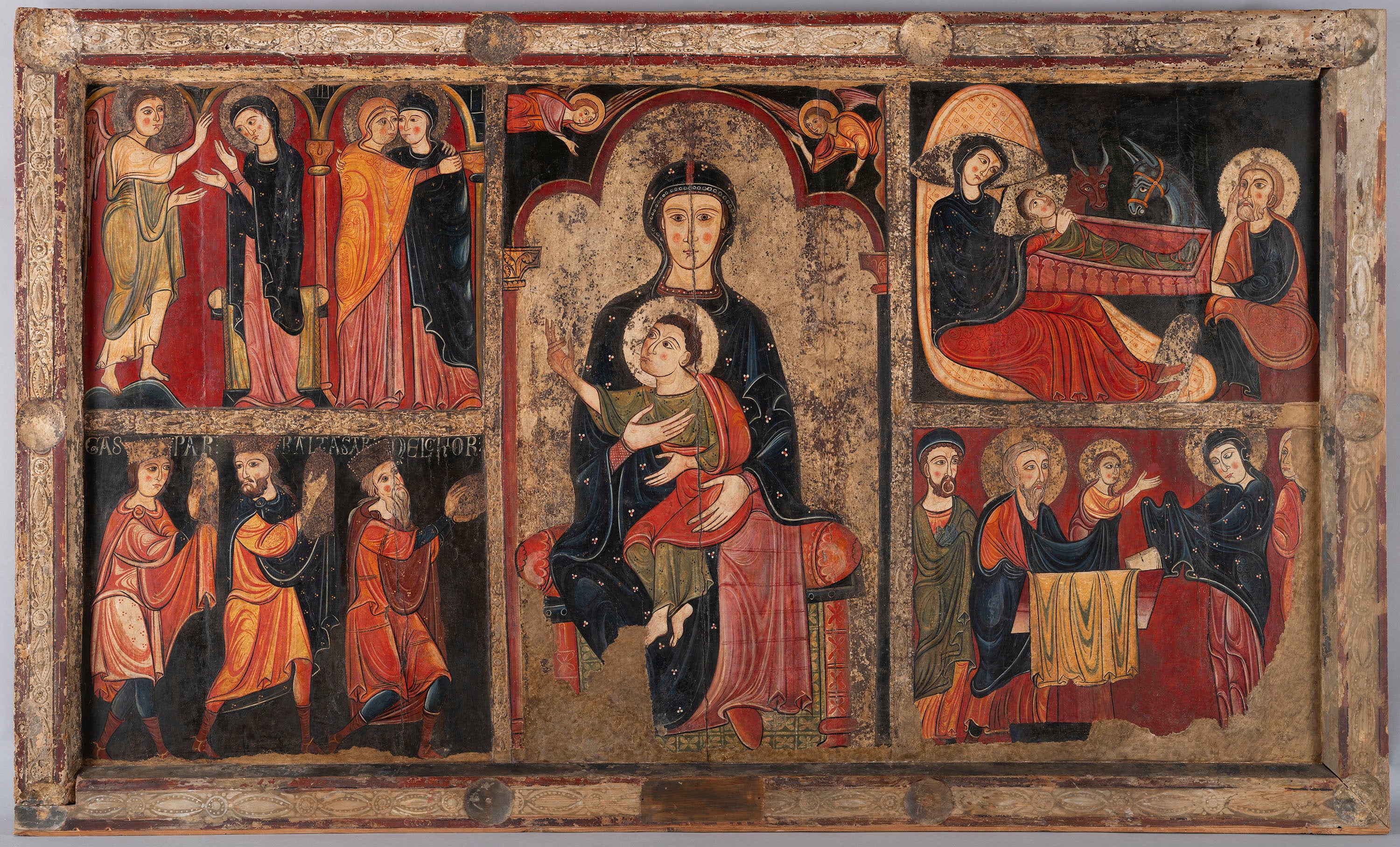Virgen con el Niño, detalle del frontal de altar de Avià